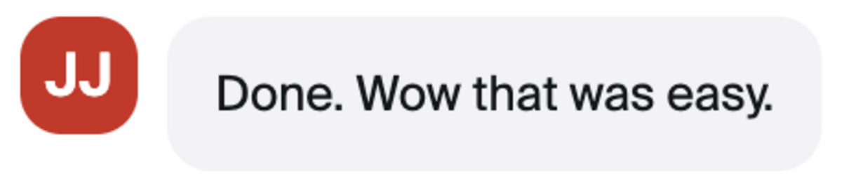 A message from Sarah Masci at 11:03 AM reads, "That was perfect!!" followed by a heart eyes emoji and a red heart reaction.