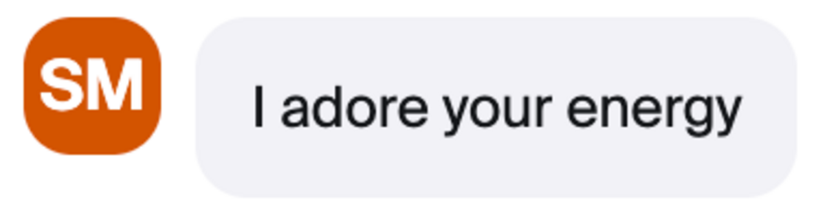 A message from Sarah Masci at 11:03 AM reads, "That was perfect!!" followed by a heart eyes emoji and a red heart reaction.